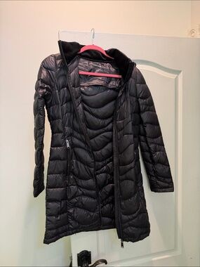 Andrew Marc Long Black Packable Puffer Coat